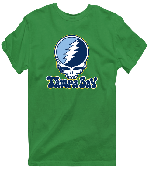 Tampa Bay Baseball Stealie Grateful Dead T-Shirt — Tampa Bay Rays — Irish Green