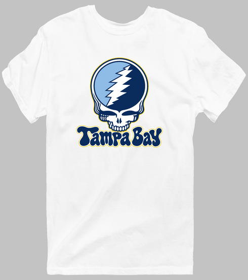 Tampa Bay Baseball Stealie Grateful Dead T-Shirt — Tampa Bay Rays — White