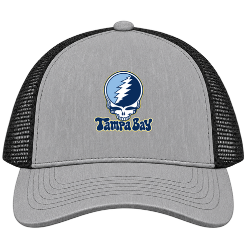 Tampa Bay Baseball Stealie Grateful Dead Trucker Cap — Tampa Bay Rays — Heather Grey/Black