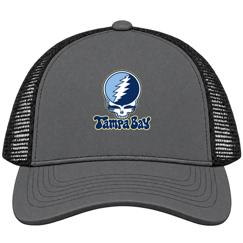 Tampa Bay Baseball Stealie Grateful Dead Trucker Cap — Tampa Bay Rays — Charcoal/Black