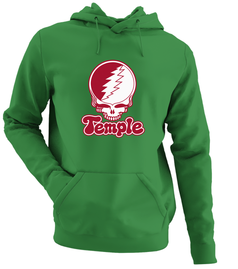 Temple Stealie Premium Unisex Hoodie — Design: Temple University — Irish Green