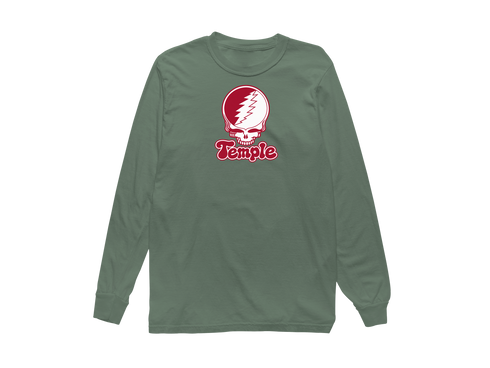 Temple Stealie Premium Unisex Long-Sleeve — Design: Temple University — Light Green