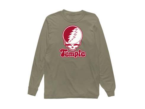 Temple Stealie Premium Unisex Long-Sleeve — Design: Temple University — Sandstone