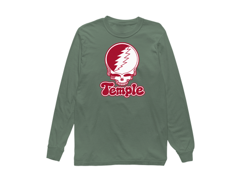 Temple Stealie Premium Unisex Long-Sleeve — Design: Temple University — Light Green
