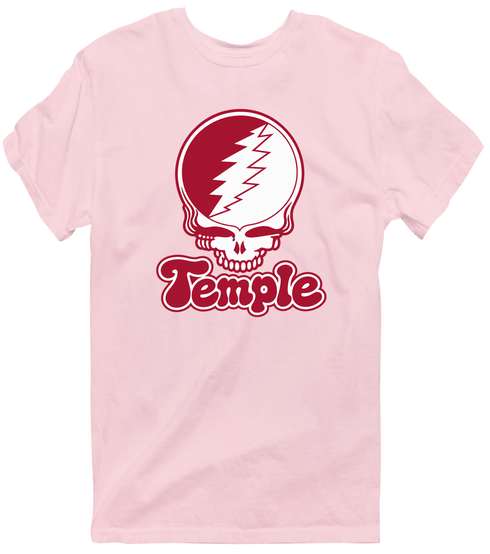 Temple Stealie Premium Unisex T-Shirt — Design: Temple University — Light Pink