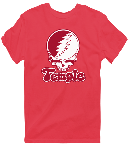 Temple Stealie Premium Unisex T-Shirt — Design: Temple University — Heather Red