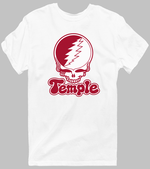 Temple Stealie Premium Unisex T-Shirt — Design: Temple University — White