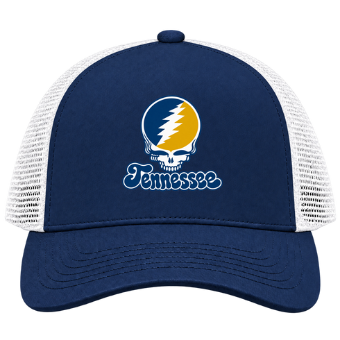 Chatanooga Stealie Premium Unisex Trucker Cap — Design: Tennesee Chatanooga — Navy/White