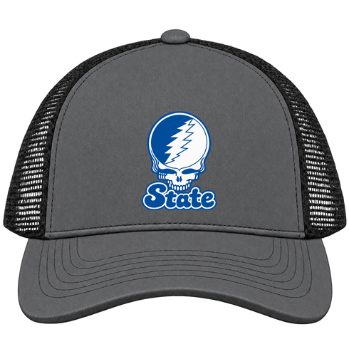 Tennessee Stealie Premium Unisex Trucker Cap — Design: Tennessee State University — Charcoal/Black