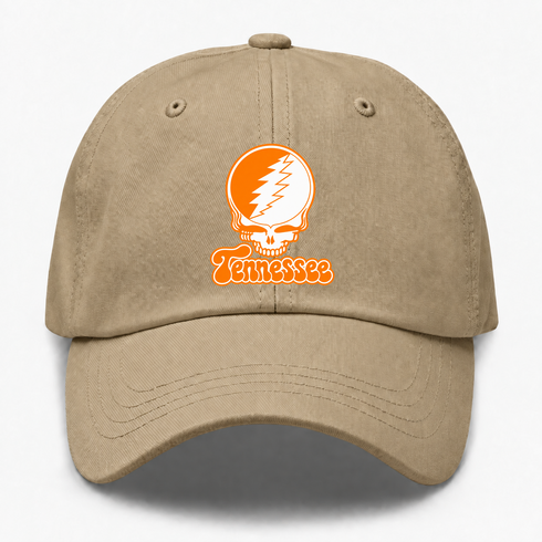 Tennessee Stealie Premium Unisex Dad Hat — Design: University of Knoxville — Khaki
