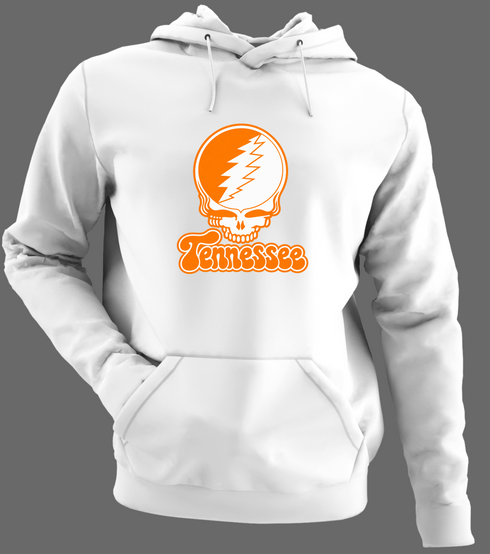 Tennessee Stealie Premium Unisex Hoodie — Design: University of Knoxville — White/Grey