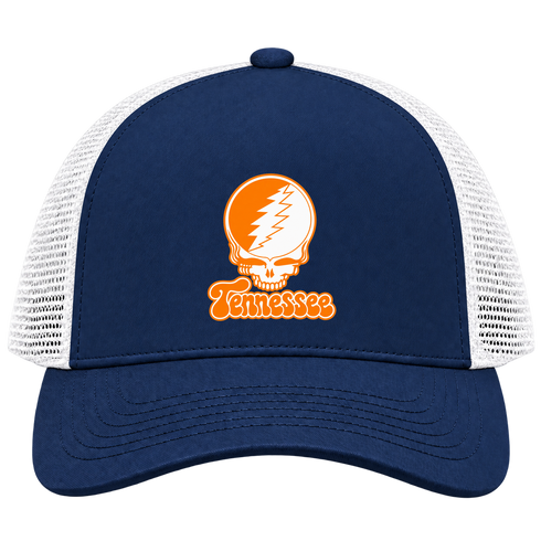 Tennessee Stealie Premium Unisex Trucker Cap — Design: University of Knoxville — Navy/White