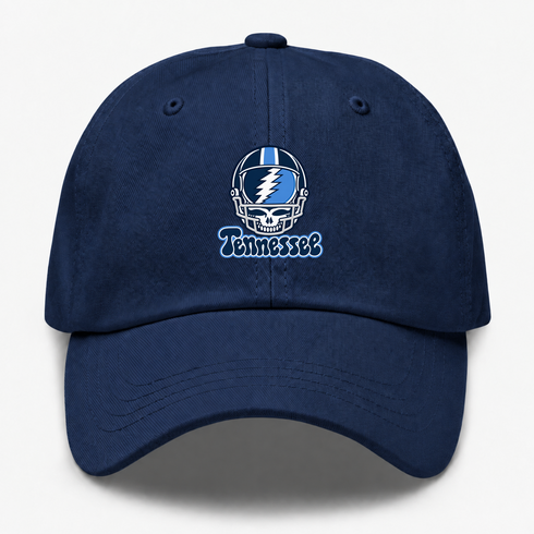 Tennessee Helmet Stealie Premium Unisex Dad Hat — Tennessee Titans — Navy