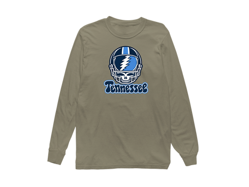 Tennessee Helmet Stealie Premium Unisex Long-Sleeve — Tennessee Titans — Sandstone