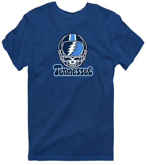 Tennessee Helmet Stealie Premium Unisex T-Shirt — Tennessee Titans — Navy