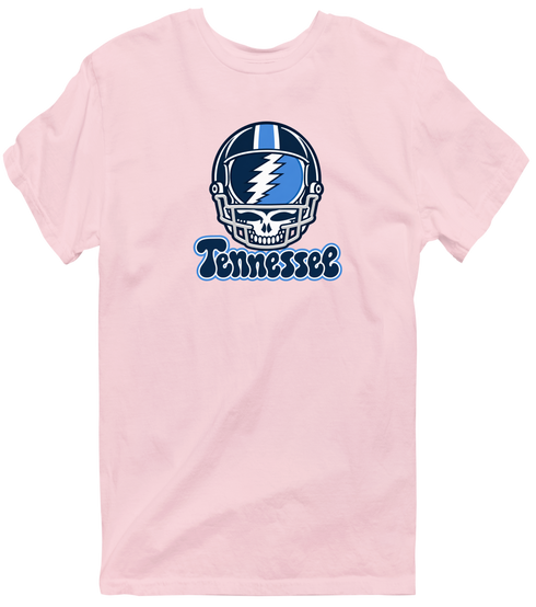 Tennessee Helmet Stealie Premium Unisex T-Shirt — Tennessee Titans — Light Pink