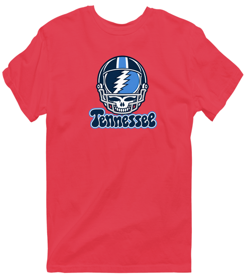 Tennessee Helmet Stealie Premium Unisex T-Shirt — Tennessee Titans — Heather Red