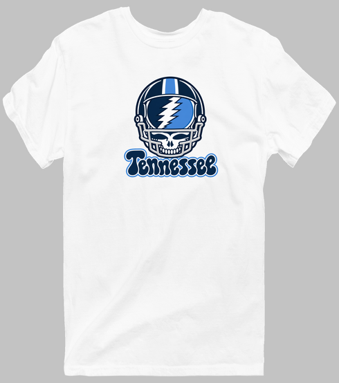 Tennessee Helmet Stealie Premium Unisex T-Shirt — Tennessee Titans — White