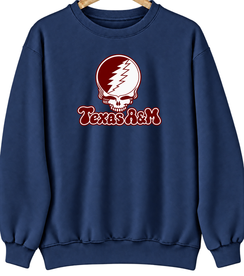 Texas A&M Stealie Premium Unisex Crewneck — Design: Texas A&M University — Navy