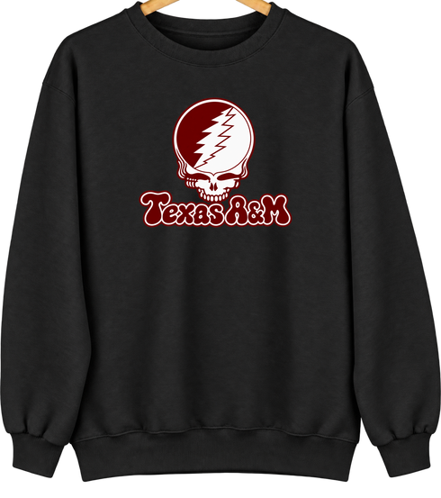 Texas A&M Stealie Premium Unisex Crewneck — Design: Texas A&M University — Black