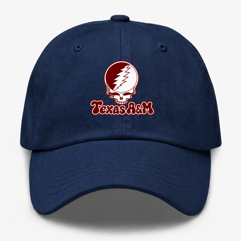 Texas A&M Stealie Premium Unisex Dad Hat — Design: Texas A&M University — Navy