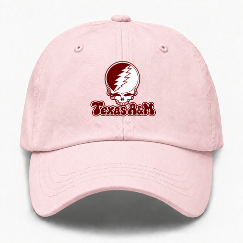 Texas A&M Stealie Premium Unisex Dad Hat — Design: Texas A&M University — Pink