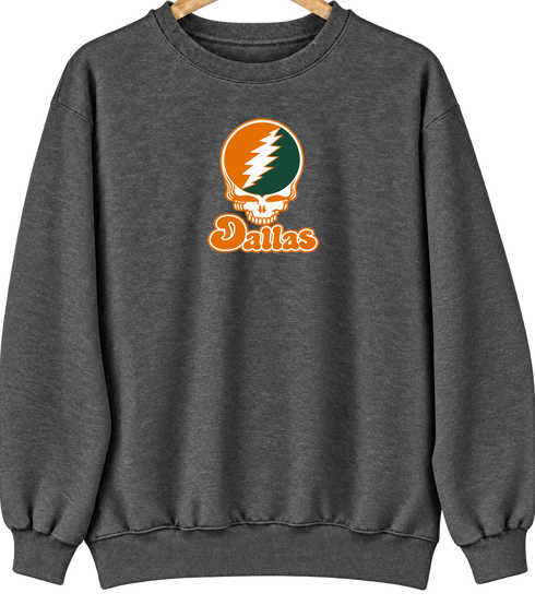 Dallas Stealie Premium Unisex Crewneck — Design: Texas at Dallas The University of — Dark Heather