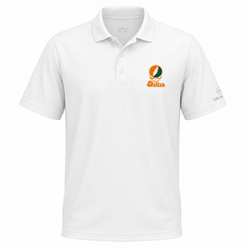 Dallas Stealie Premium Unisex Polo — Design: Texas at Dallas The University of — White
