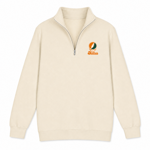 Dallas Stealie Premium Unisex Quarter-Zip — Design: Texas at Dallas The University of — Sand