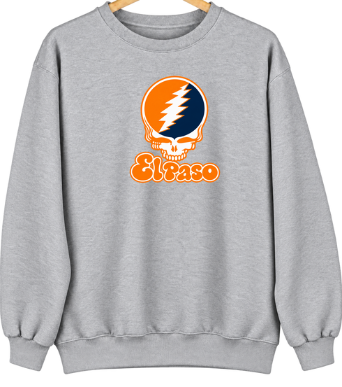 El Paso Stealie Premium Unisex Crewneck — Design: Texas at El Paso The University of — Sport Grey