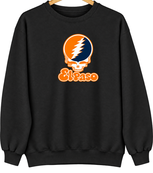 El Paso Stealie Premium Unisex Crewneck — Design: Texas at El Paso The University of — Black