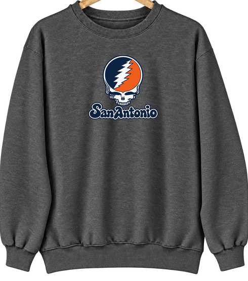 San Antonio Stealie Premium Unisex Crewneck — Design: Texas at San Antonio The University of — Dark Heather