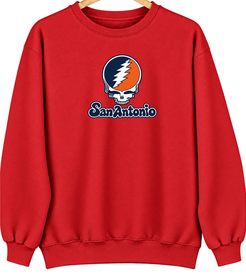 San Antonio Stealie Premium Unisex Crewneck — Design: Texas at San Antonio The University of — Red