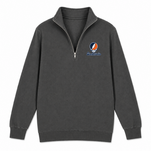 San Antonio Stealie Premium Unisex Quarter-Zip — Design: Texas at San Antonio The University of — Charcoal