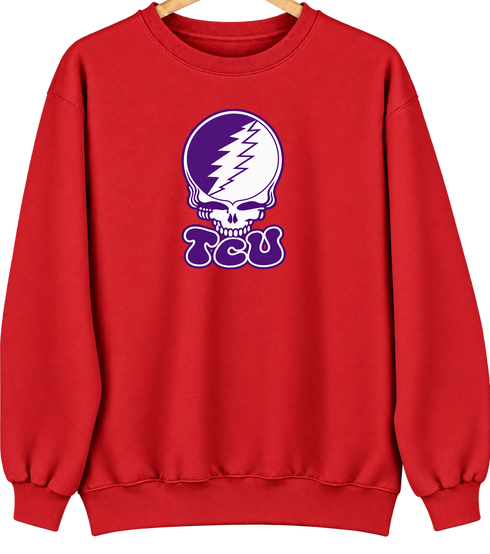 Texas Christian Stealie Premium Unisex Crewneck — Design: Texas Christian University — Red