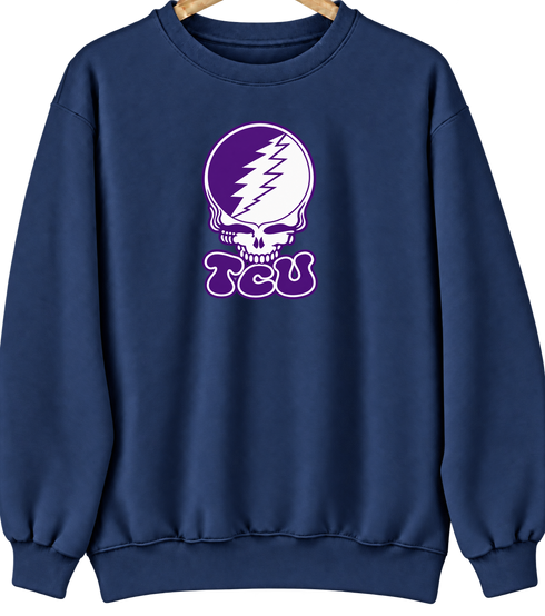 Texas Christian Stealie Premium Unisex Crewneck — Design: Texas Christian University — Navy