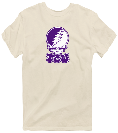 Texas Christian Stealie Premium Unisex T-Shirt — Design: Texas Christian University — Sand