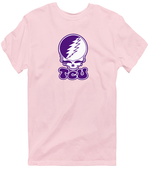 Texas Christian Stealie Premium Unisex T-Shirt — Design: Texas Christian University — Light Pink