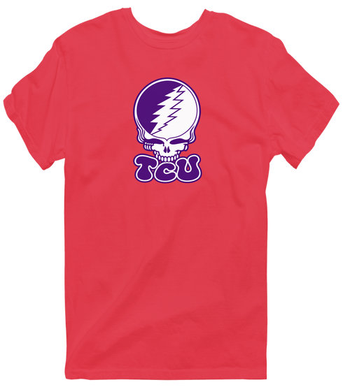 Texas Christian Stealie Premium Unisex T-Shirt — Design: Texas Christian University — Heather Red