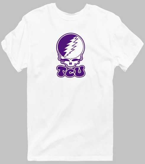 Texas Christian Stealie Premium Unisex T-Shirt — Design: Texas Christian University — White
