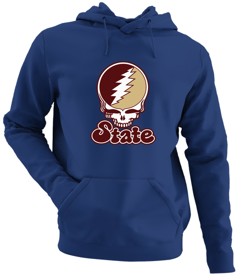 Texas Stealie Premium Unisex Hoodie — Design: Texas State University — Navy