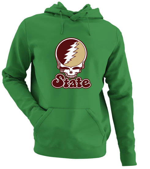 Texas Stealie Premium Unisex Hoodie — Design: Texas State University — Irish Green