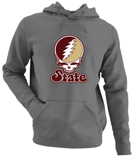 Texas Stealie Premium Unisex Hoodie — Design: Texas State University — Charcoal