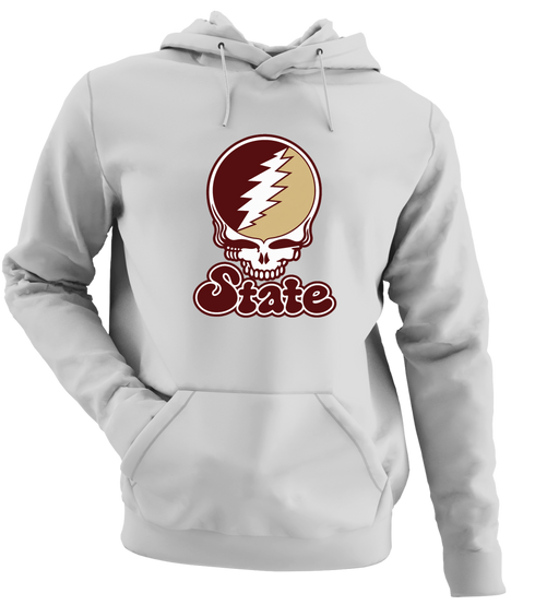 Texas Stealie Premium Unisex Hoodie — Design: Texas State University — Sport Grey