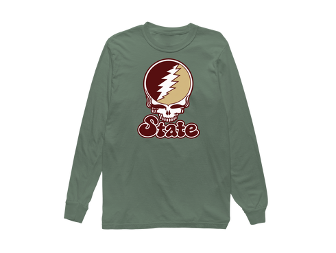 Texas Stealie Premium Unisex Long-Sleeve — Design: Texas State University — Light Green