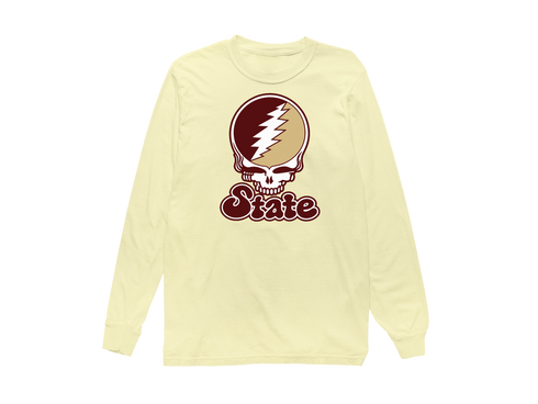 Texas Stealie Premium Unisex Long-Sleeve — Design: Texas State University — Butter
