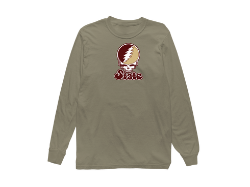 Texas Stealie Premium Unisex Long-Sleeve — Design: Texas State University — Sandstone