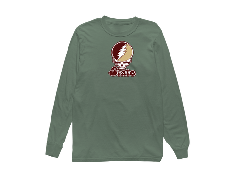Texas Stealie Premium Unisex Long-Sleeve — Design: Texas State University — Light Green