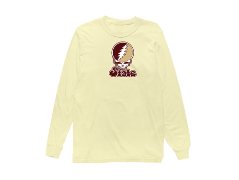 Texas Stealie Premium Unisex Long-Sleeve — Design: Texas State University — Butter