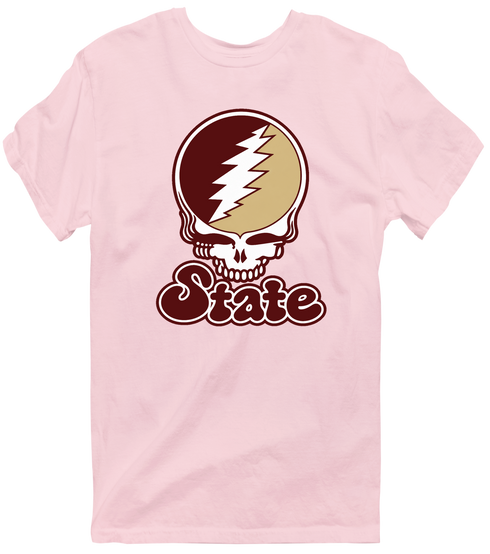 Texas Stealie Premium Unisex T-Shirt — Design: Texas State University — Light Pink